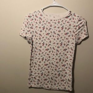 Floral,stretchy,tight shirt